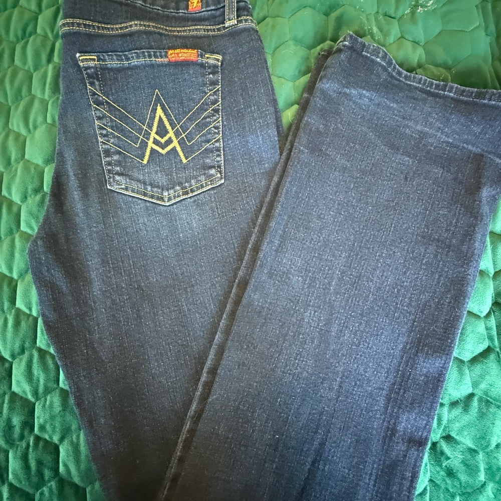 Authentic 7FAM A pocket women’s jeans, size 33 inch waist and 35 inch inseam.